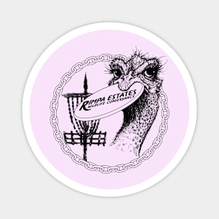 Rimpa Disc Golf Ostrich, BLACK PRINT Magnet